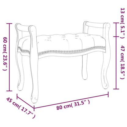 Sitzbank Dunkelgrau 80x45x60 cm Samt