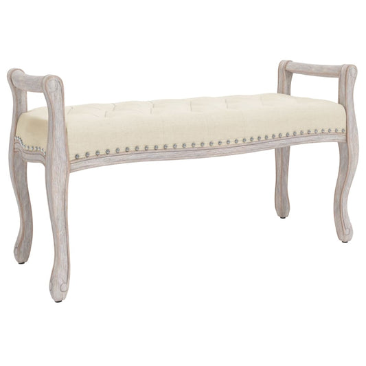 Sitzbank Beige 110x45x60 cm Leinen