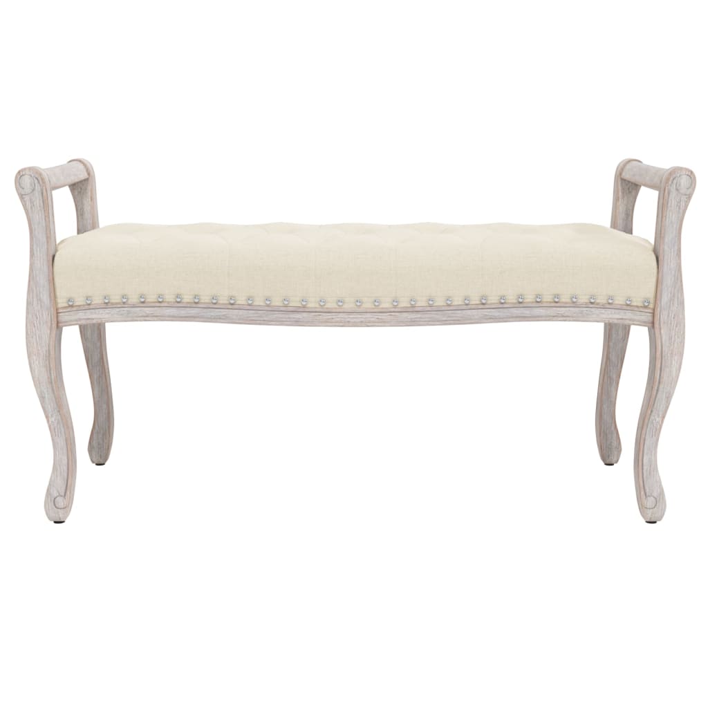 Sitzbank Beige 110x45x60 cm Leinen