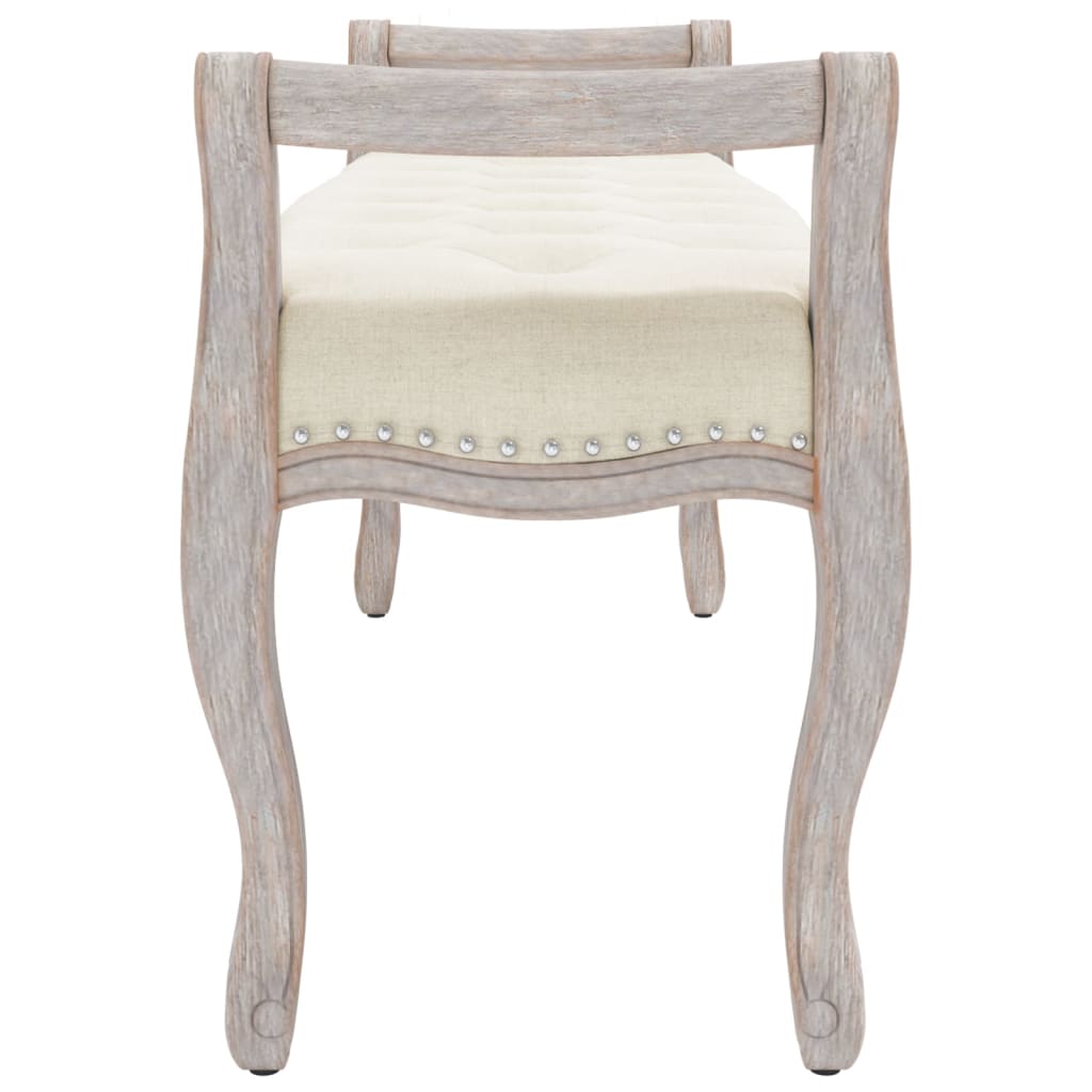 Sitzbank Beige 110x45x60 cm Leinen