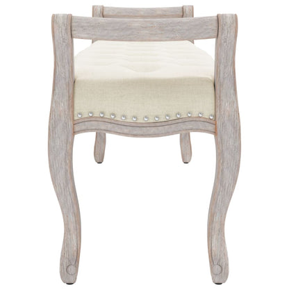 Sitzbank Beige 110x45x60 cm Leinen