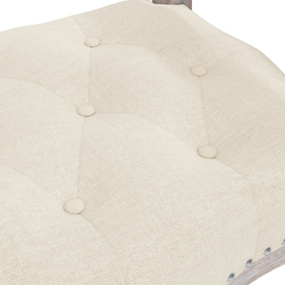 Sitzbank Beige 110x45x60 cm Leinen