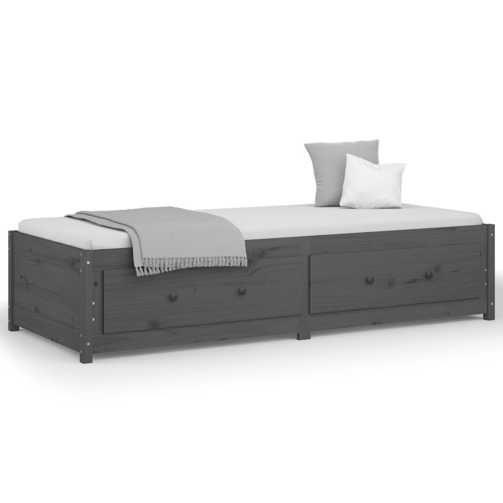 Daybed Grå 90x200 cm Massiv Fyrretræ