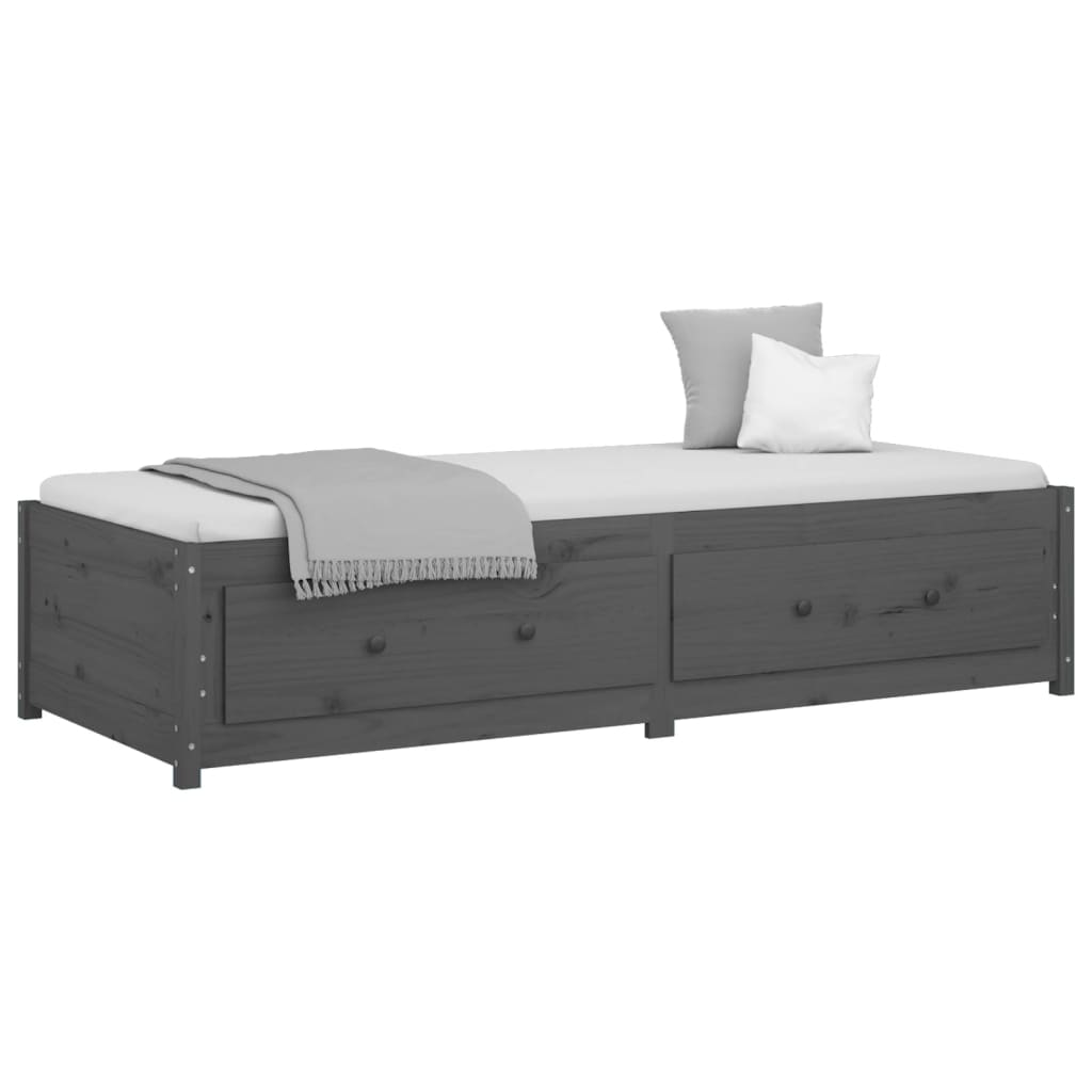 Daybed Grå 90x200 cm Massiv Fyrretræ