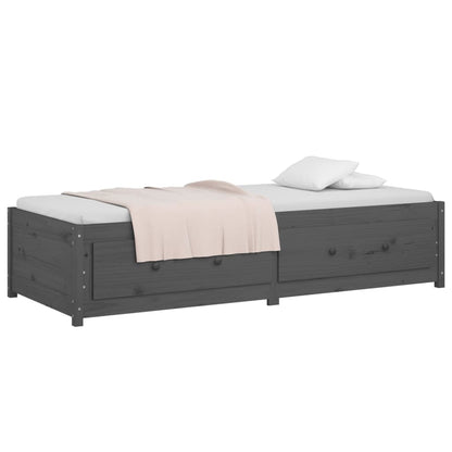 Daybed Grå 90x200 cm Massiv Fyrretræ