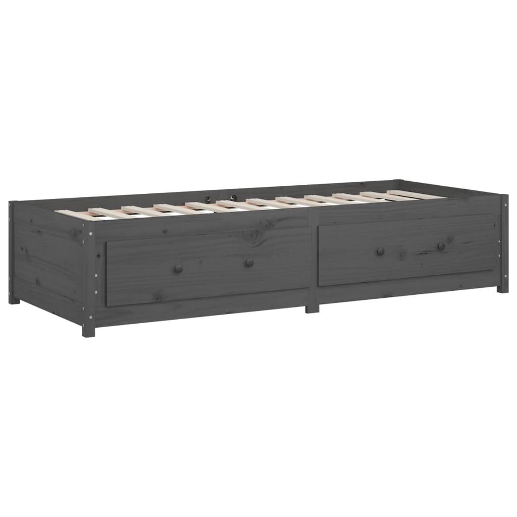 Daybed Grå 90x200 cm Massiv Fyrretræ
