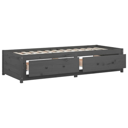 Daybed Grå 90x200 cm Massiv Fyrretræ