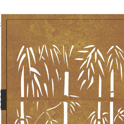 Gartentor 105x80 cm Cortenstahl Bambus-Design