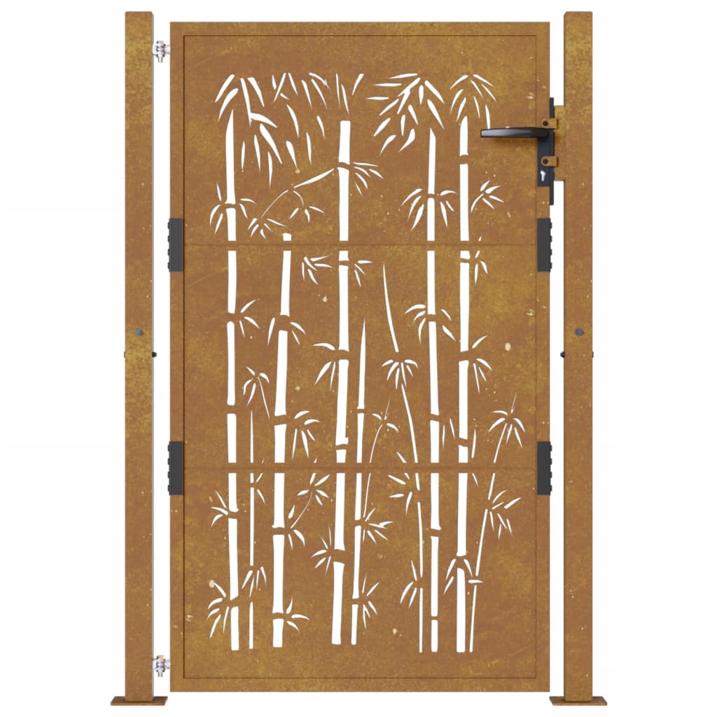 Gartentor 105x155 cm Cortenstahl Bambus-Design