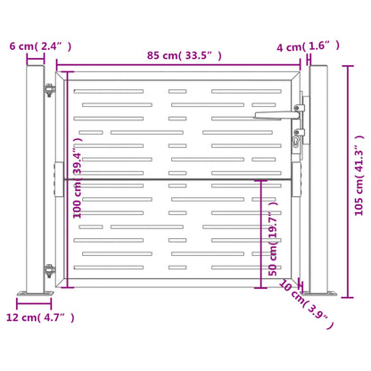 Gartentor 105x105 cm Cortenstahl Quadratisches Design