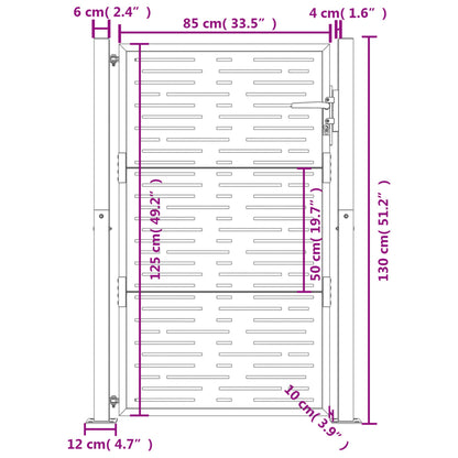 Gartentor 105x130 cm Cortenstahl Quadratisches Design