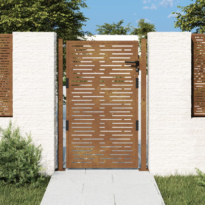 Gartentor 105x155 cm Cortenstahl Quadratisches Design