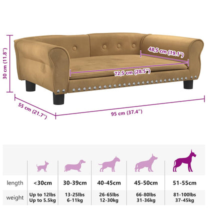Hundebett Braun 95x55x30 cm Samt
