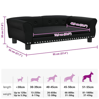 Hundebett Schwarz 95x55x30 cm Kunstleder