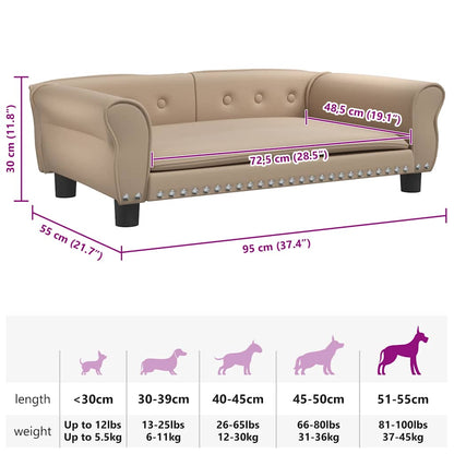 Hundebett Cappuccino-Braun 95x55x30 cm Kunstleder