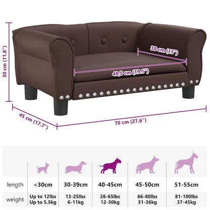 Hundebett Braun 70x45x30 cm Kunstleder