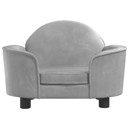 Hundebett Hellgrau 66x40x45 cm Samt