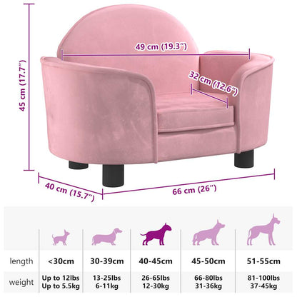 Hundebett Rosa 66x40x45 cm Samt