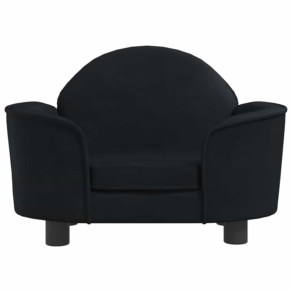 Hundebett Schwarz 66x40x45 cm Samt