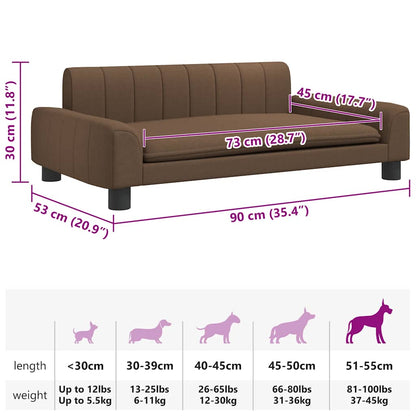 Hundebett Braun 90x53x30 cm Stoff