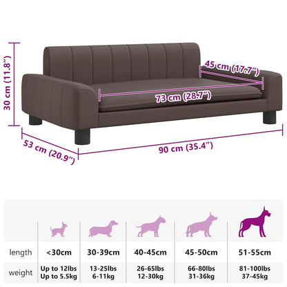 Hundebett Braun 90x53x30 cm Kunstleder
