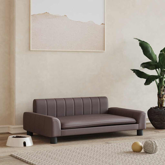 Hundebett Braun 90x53x30 cm Kunstleder