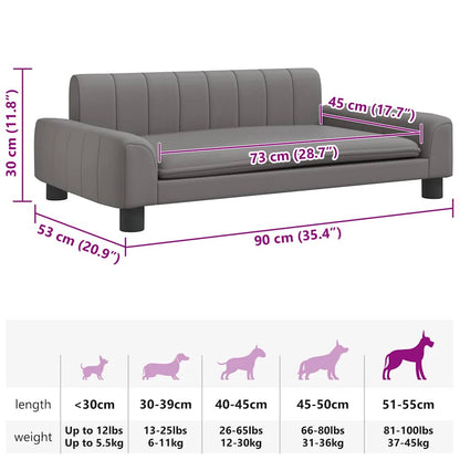 Hundebett Grau 90x53x30 cm Kunstleder