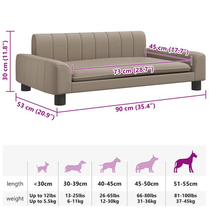 Hundebett Cappuccino-Braun 90x53x30 cm Kunstleder