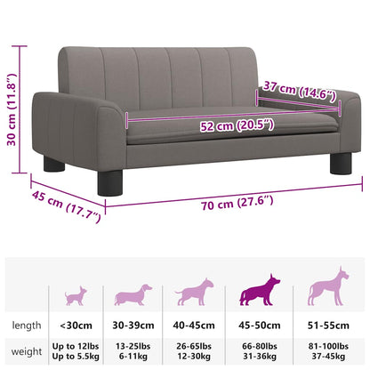 Hundebett Taupe 70x45x30 cm Stoff