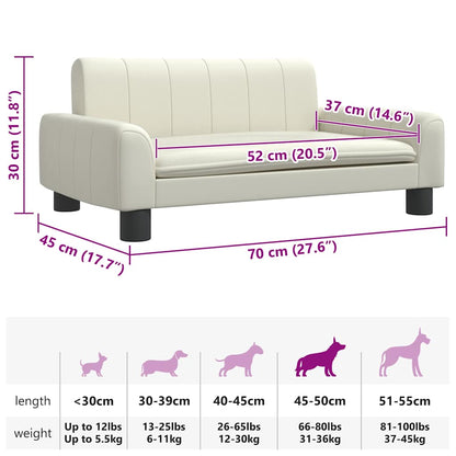 Hundebett Creme 70x45x30 cm Kunstleder