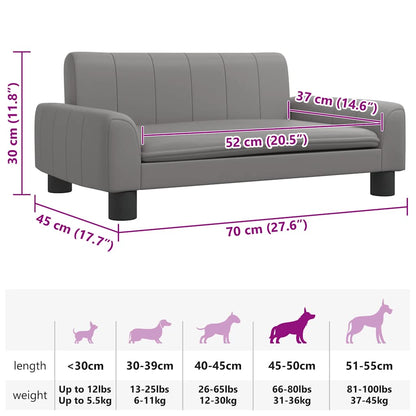 Hundebett Grau 70x45x30 cm Kunstleder