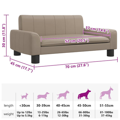 Hundebett Cappuccino-Braun 70x45x30 cm Kunstleder
