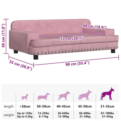 Hundebett Rosa 90x53x30 cm Samt