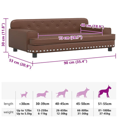 Hundebett Braun 90x53x30 cm Kunstleder