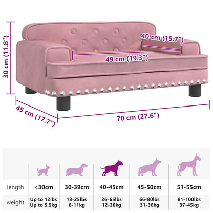 Hundebett Rosa 70x45x30 cm Samt