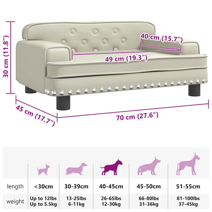 Hundebett Creme 70x45x30 cm Kunstleder