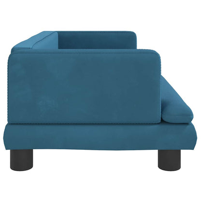 Hundebett Blau 80x45x30 cm Samt