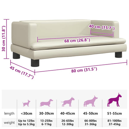 Hundebett Creme 80x45x30 cm Kunstleder