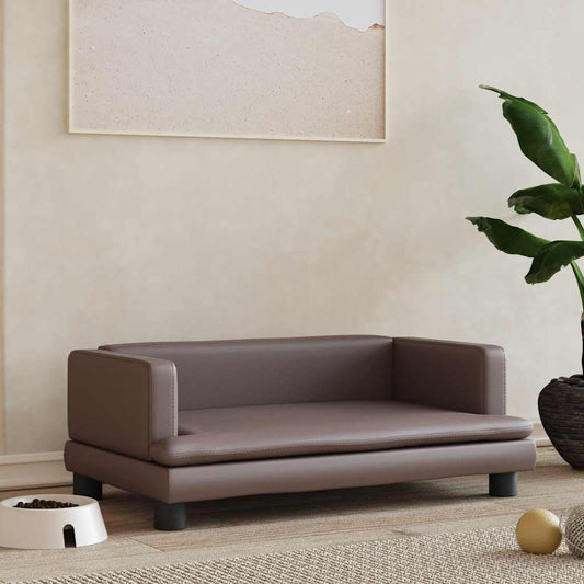 Hundebett Braun 80x45x30 cm Kunstleder