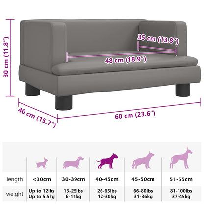 Hundebett Grau 60x40x30 cm Kunstleder