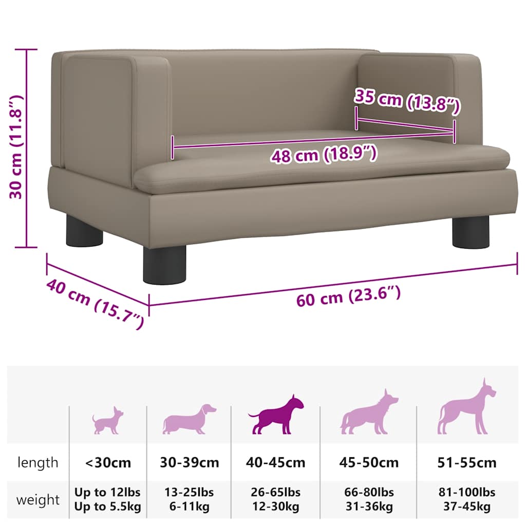 Hundebett Cappuccino-Braun 60x40x30 cm Kunstleder