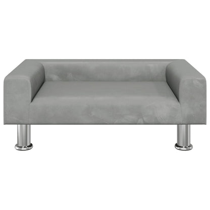 Hundebett Hellgrau 70x45x26,5 cm Samt