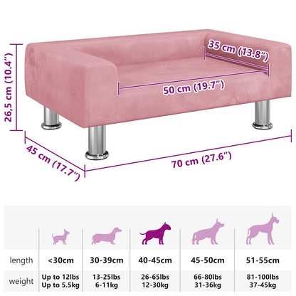 Hundebett Rosa 70x45x26,5 cm Samt