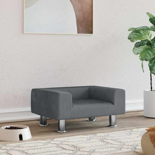 Hundebett Dunkelgrau 50x40x26,5 cm Samt