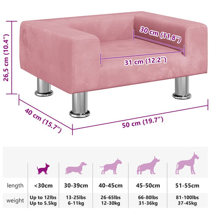 Hundebett Rosa 50x40x26,5 cm Samt