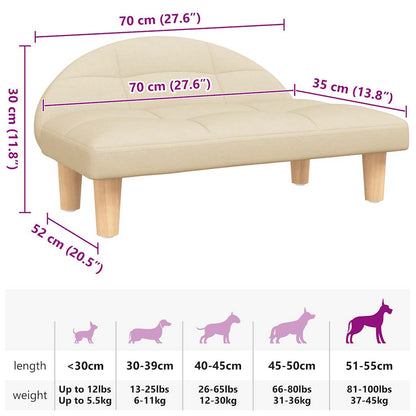 Hundebett Creme 70x52x30 cm Stoff