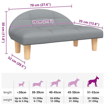 Hundebett Hellgrau 70x52x30 cm Stoff
