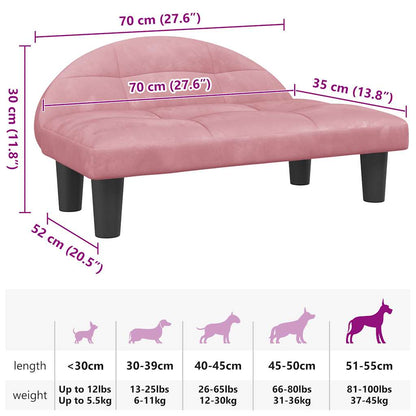 Hundebett Rosa 70x52x30 cm Samt