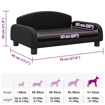 Hundebett Schwarz 70x45x30 cm Kunstleder