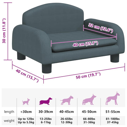 Hundebett Dunkelgrau 50x40x30 cm Stoff